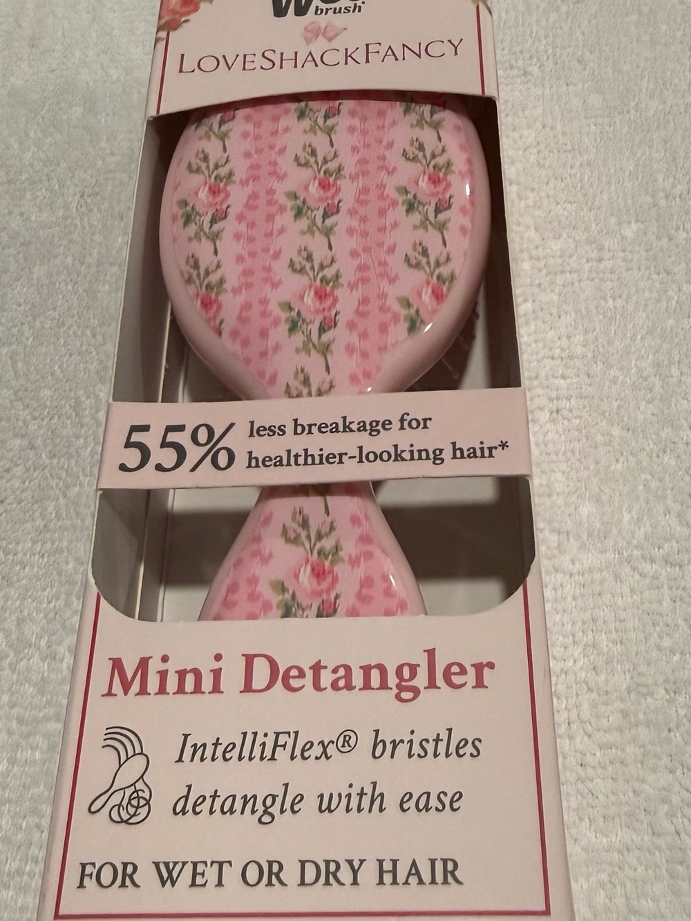 LoveShackFancy Pink Mini Detangler Brush